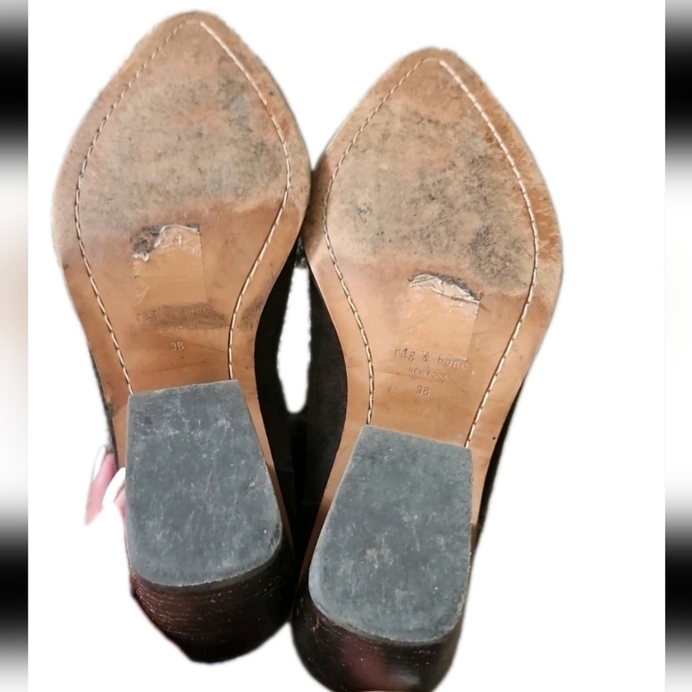 Rag & Bone Womens Brown Suede Pointed Toe Razor Chelsea Bootie In Asphalt Suede - Picture 6 of 13